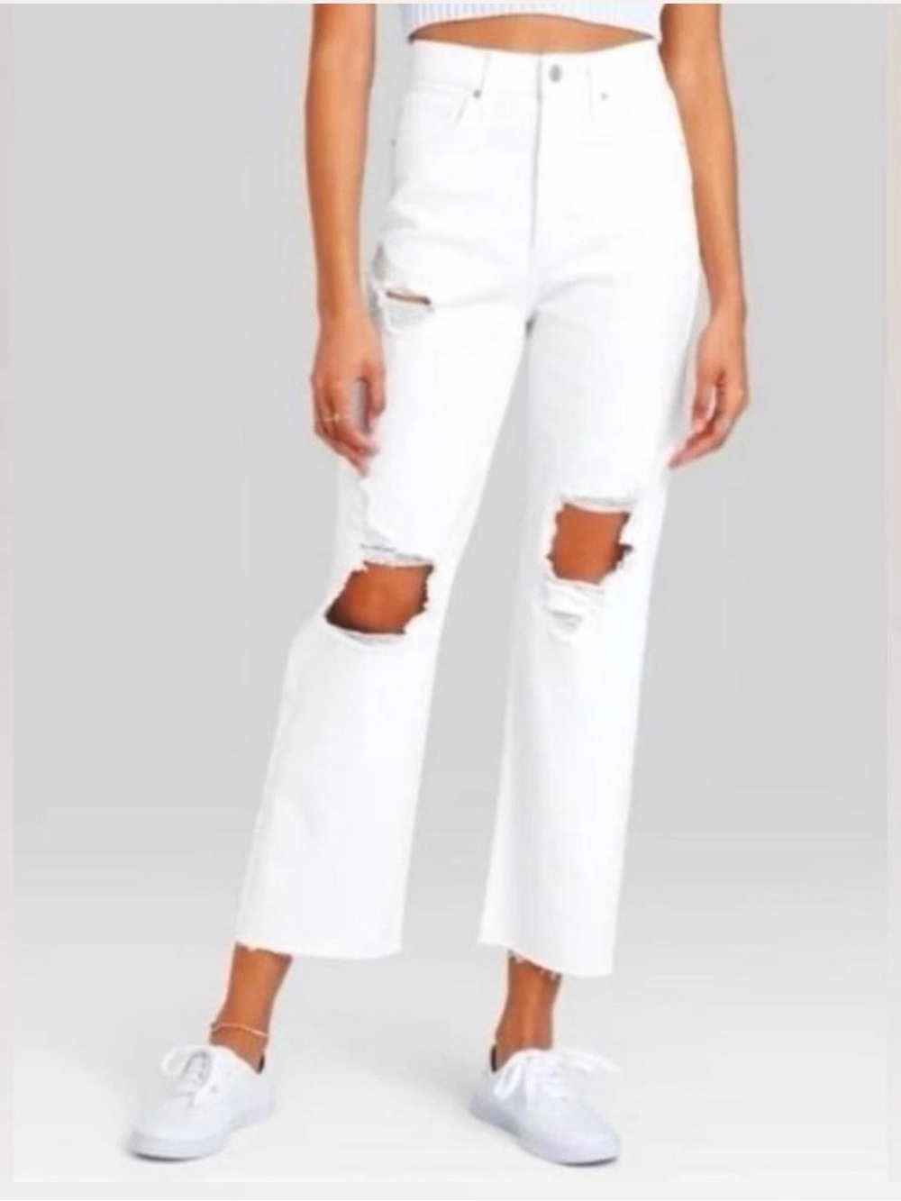 Wild Fable Highest Rise Distressed Straight Jeans - Women